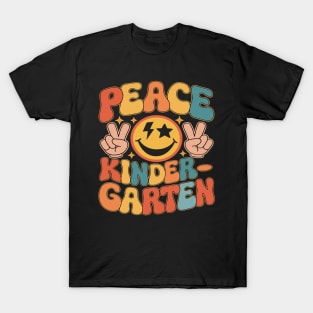 Groovy Peace Out Kindergarten Graduation Last Day Of School T-Shirt